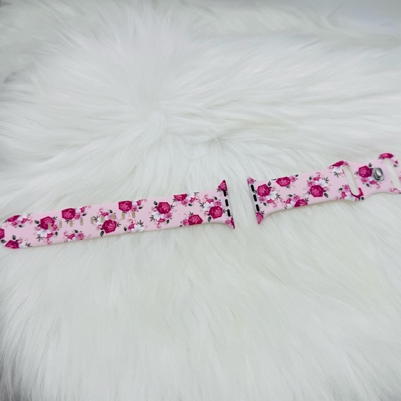 New Pink Roses Floral Design Apple Watch Bands  42mm 44mm 45mm 49mm - Picture 6 of 6